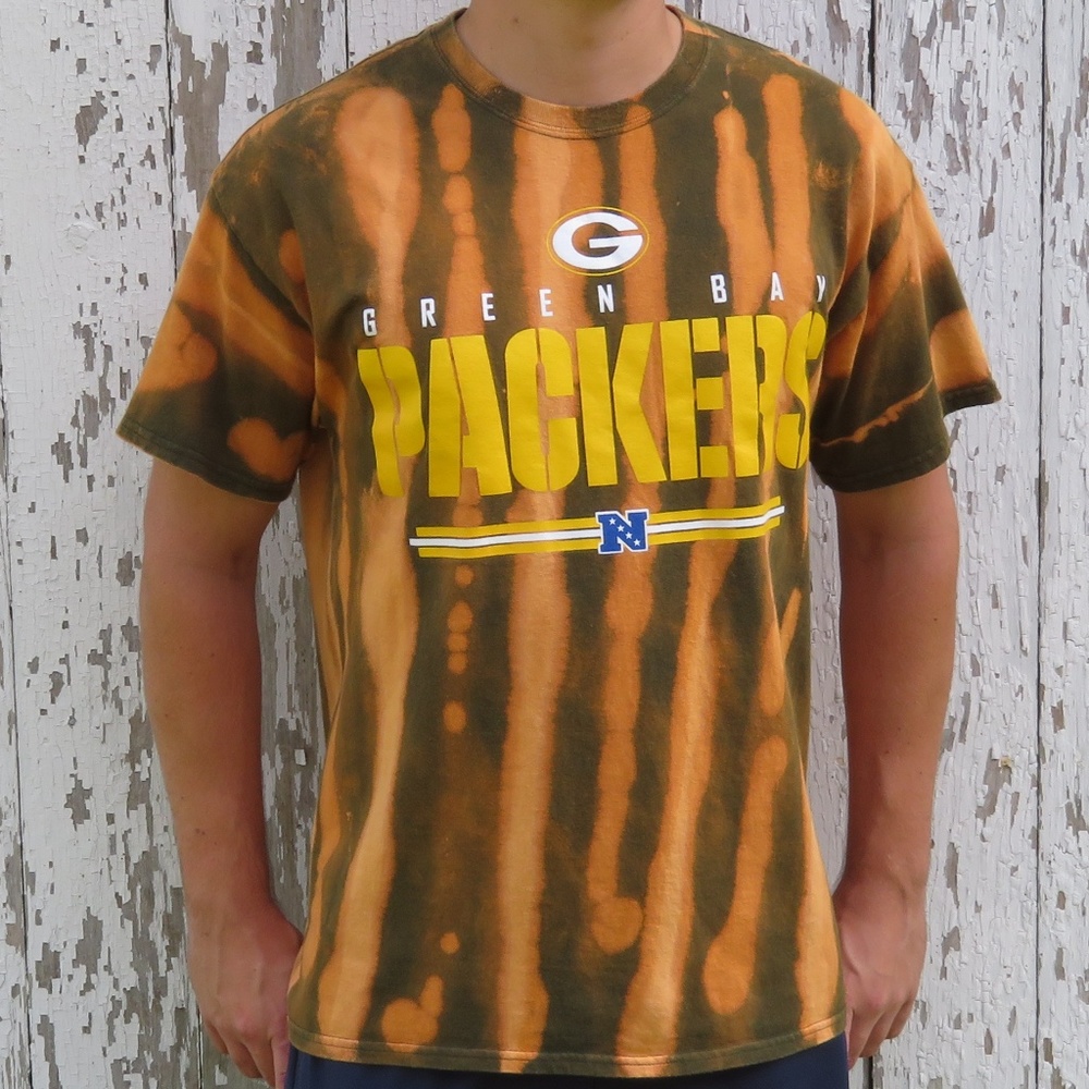 Green Bay Packers NFL Camo Custom Bleach Tee sz L